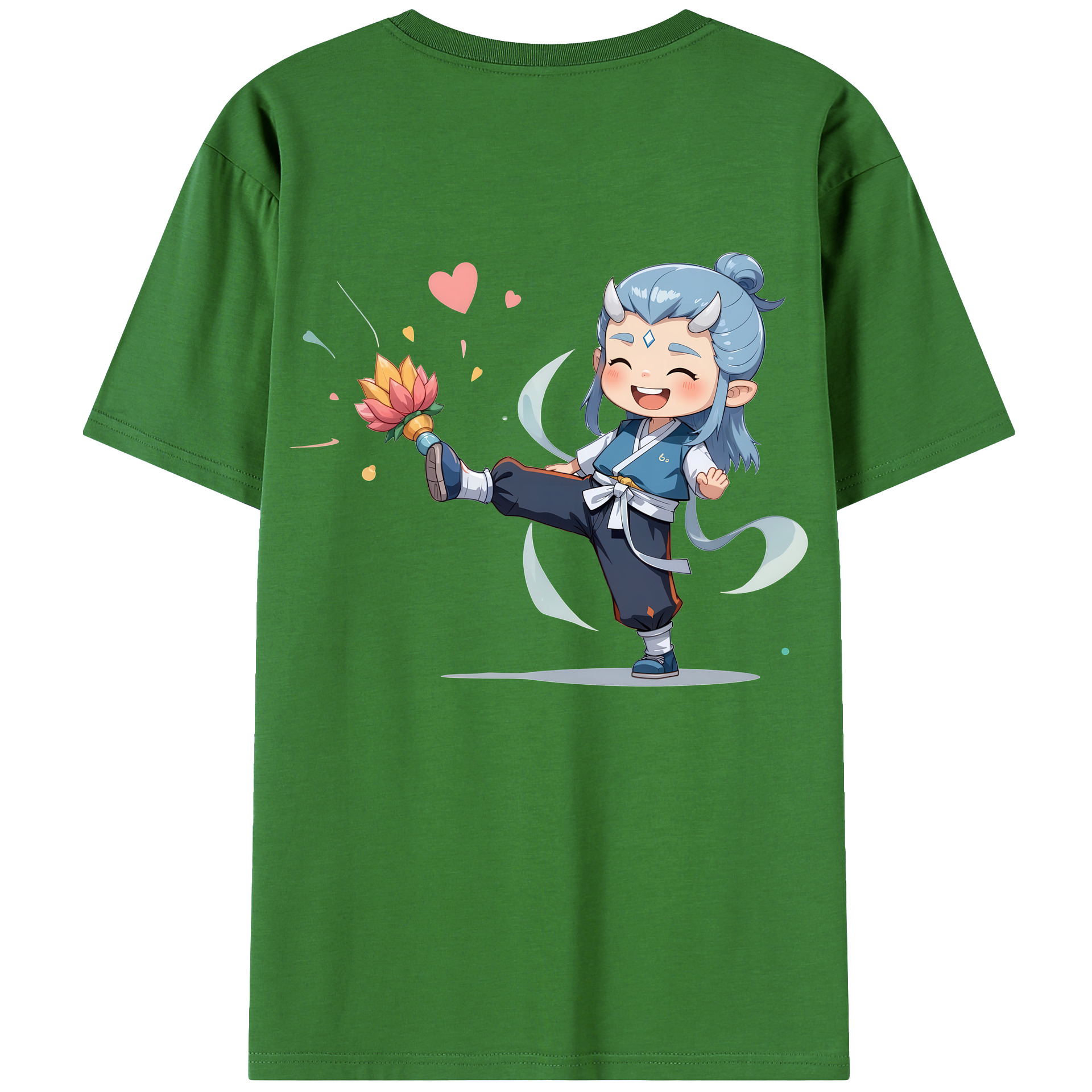 （画像用） Ne Zha 2 ナタ 魔童の大暴れ レディース半袖Tシャツ(バックプリント)